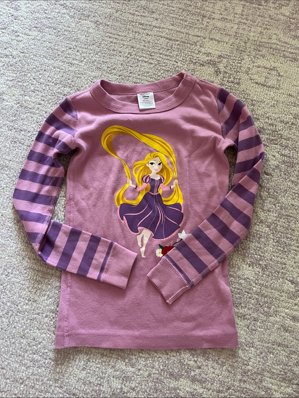 Hanna Andersson Purple Stripe Sleeve Rapunzel Long-Sleeve Top